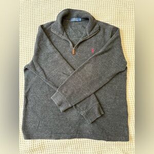 Polo Ralph Lauren Men’s Quarter Zip Sweater Large Dark Grey